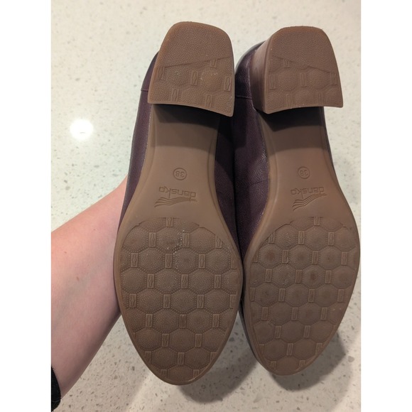 Dansko‎ Womens Preston Wine Leather Block Heels Loafers Slip Ons Size 38 EU 8 US - Picture 10 of 10